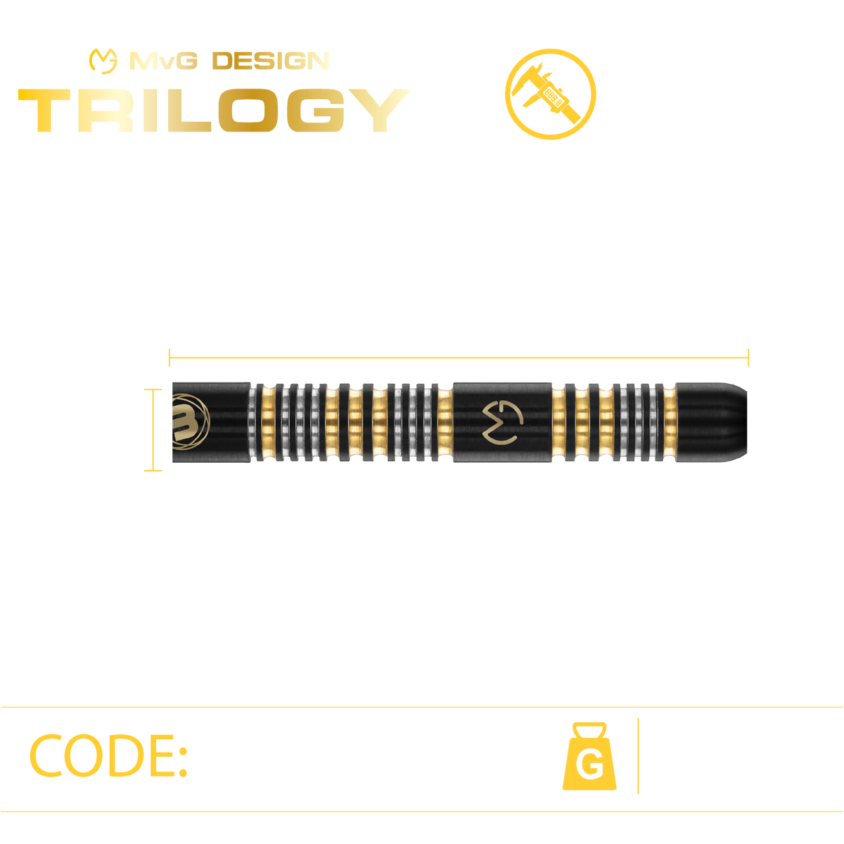Winmau MvG Trilogy 90% Tungsten Alloy Steeltip darts