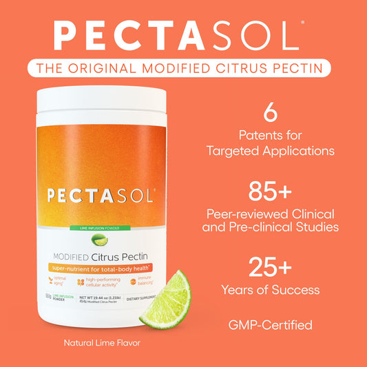 EcoNugenics PectaSol Modified Citrus Pectin – 551g Lime Powder for Total-Body Health & Galectin-3 Support