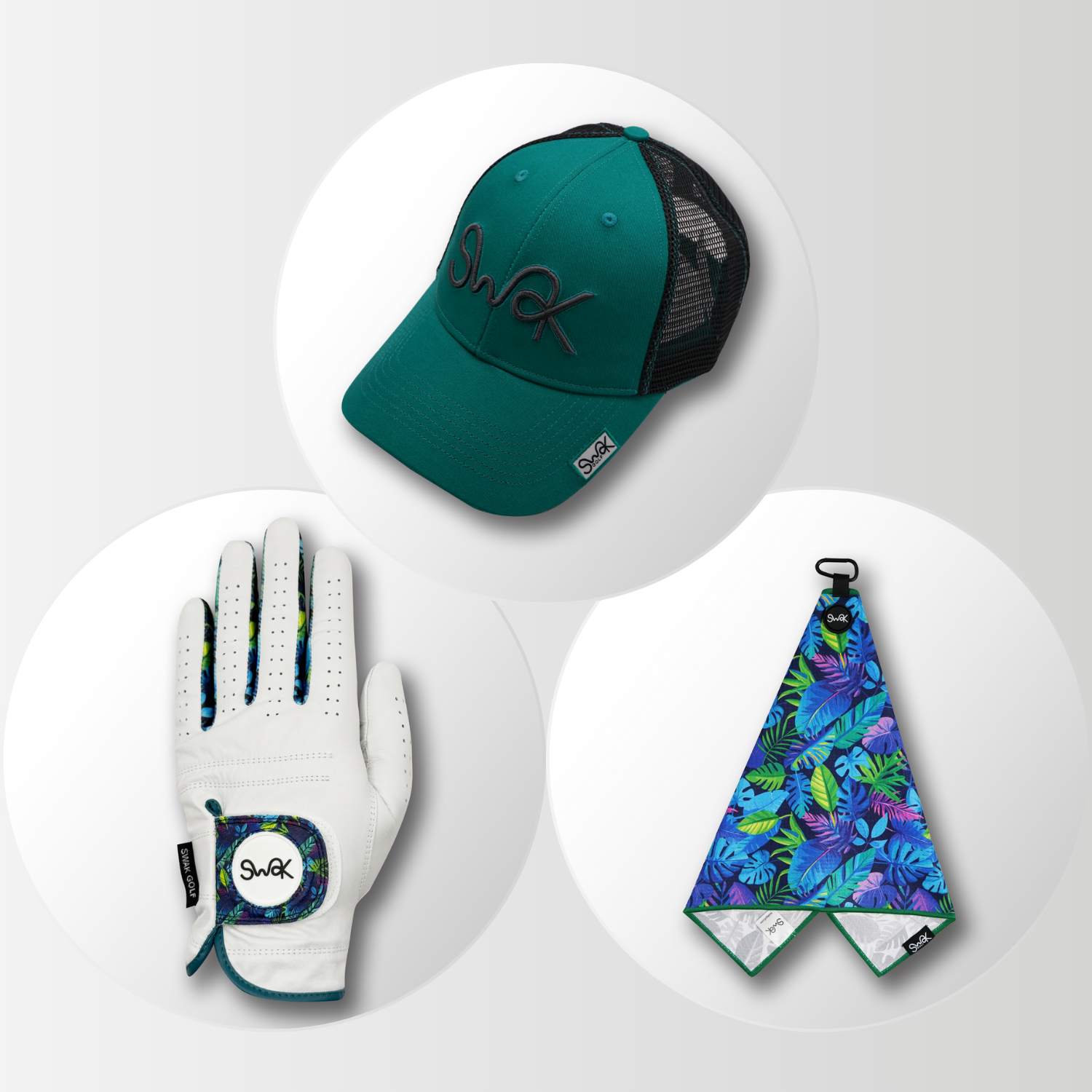 Jungle Leaf Hat, Glove & Towel Gift Bundle