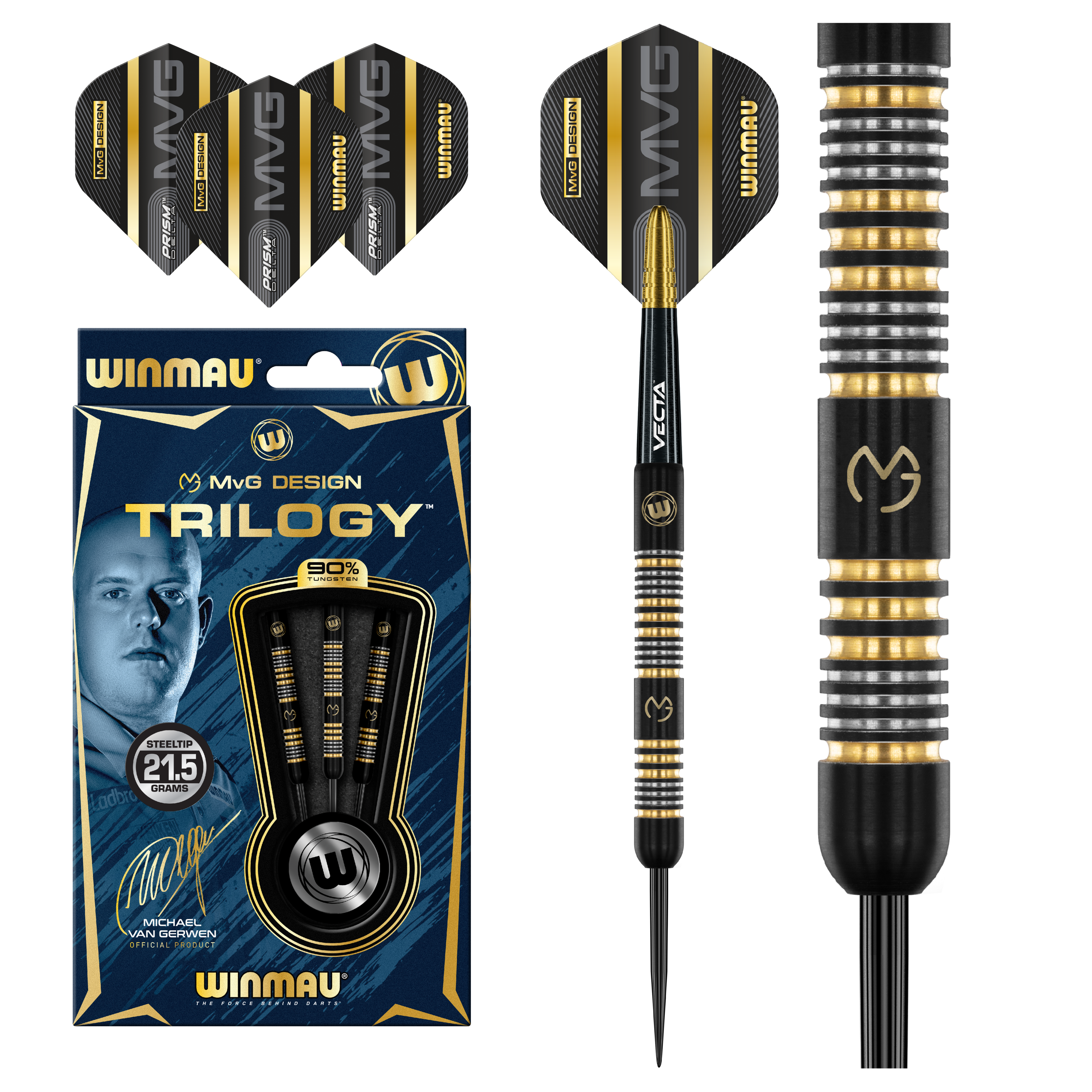 Winmau MvG Trilogy 90% Tungsten Alloy Steeltip darts