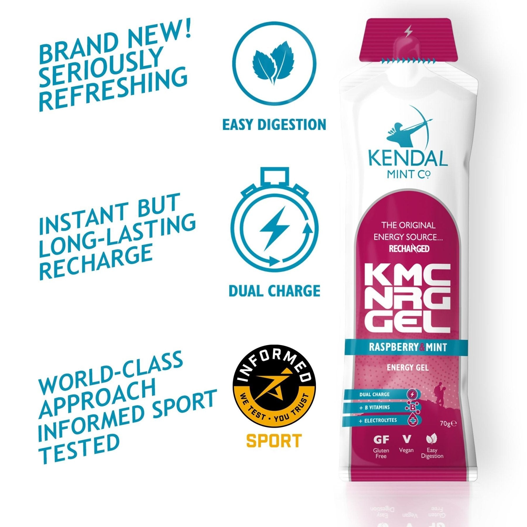 KMC NRG GEL Raspberry & Mint Energy Gel 70g