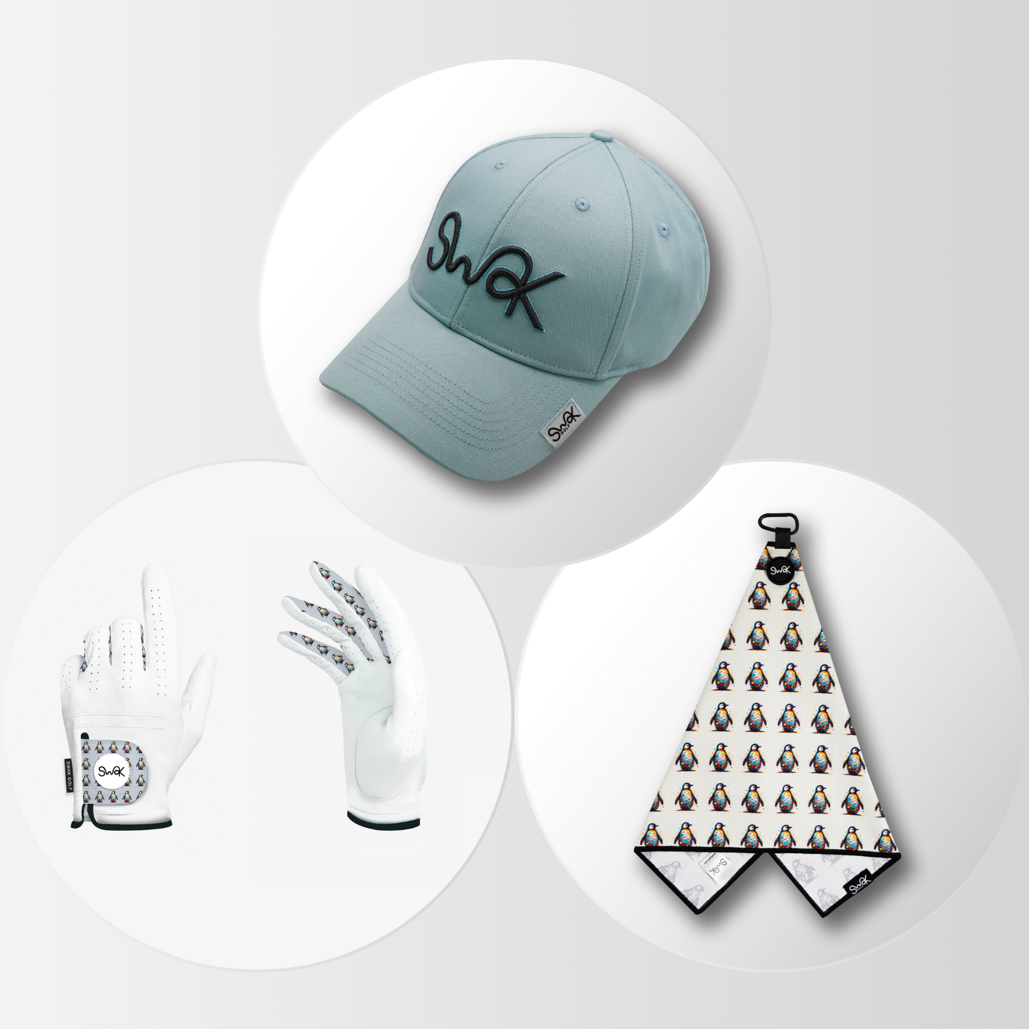 Golf Hat, Glove and Towel Gift Bundle for Golfers