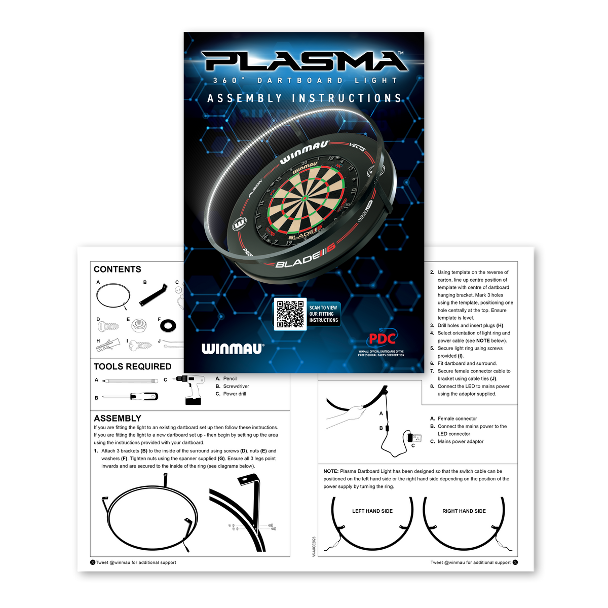 WINMAU Plasma Ice 360° Dartboard Light