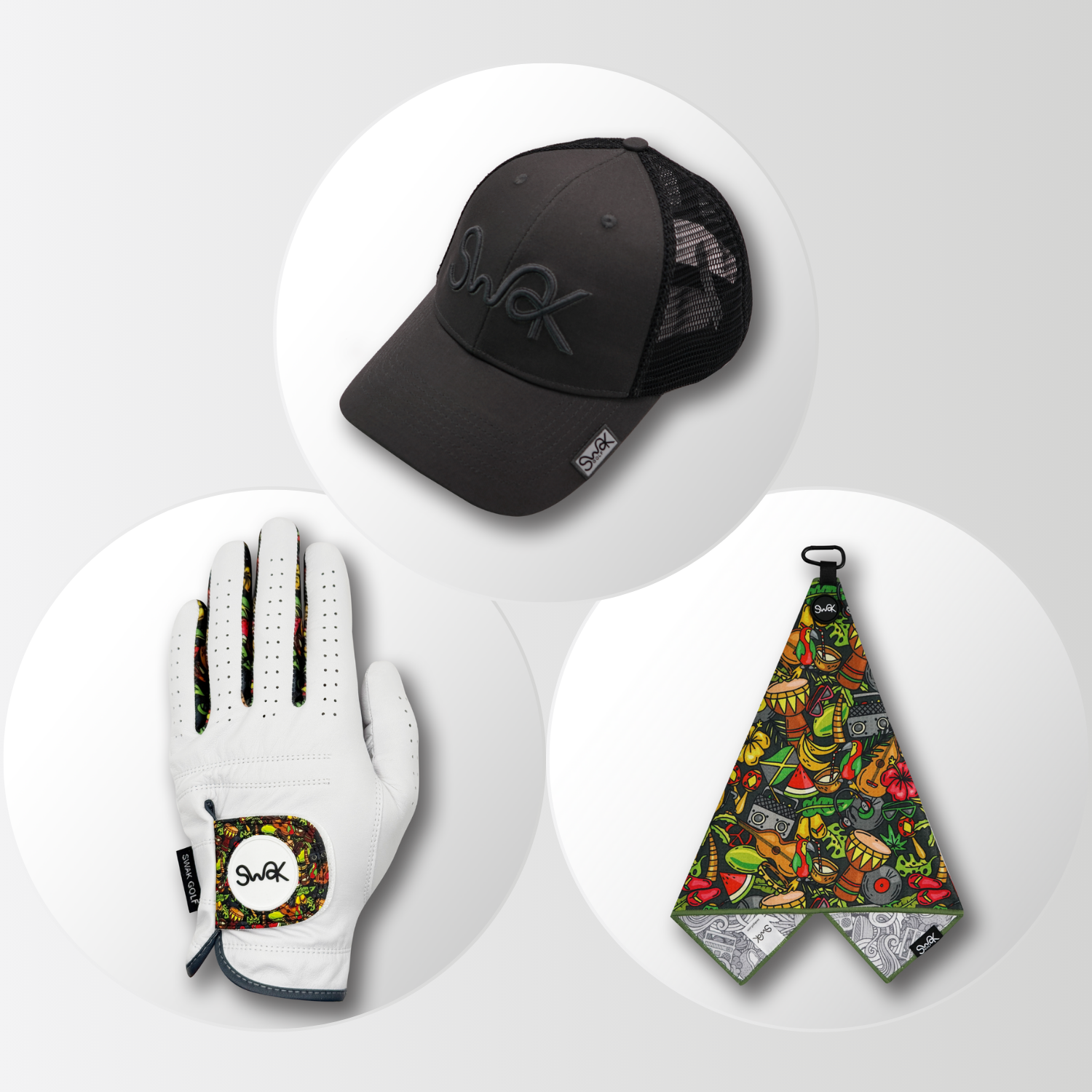 Jamaican Hat, Gloves & Towel Gift Bundle for Music Lovers