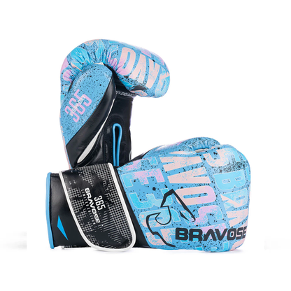 Bravose Limited Edition 16oz Velcro Boxing Gloves – Blue Edition