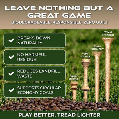 SWIFTEE Biodegradable Golf Tees - Made from Recycled Coffee Grounds - PGA Show Award Winner