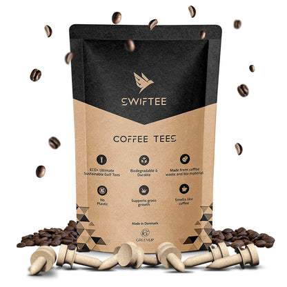 SWIFTEE Biodegradable Golf Tees - Made from Recycled Coffee Grounds - PGA Show Award Winner