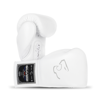 Elite Pro 2.0 Lace Boxing Gloves - White Grey