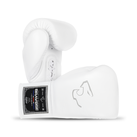 Elite Pro 2.0 Lace Boxing Gloves - White Grey