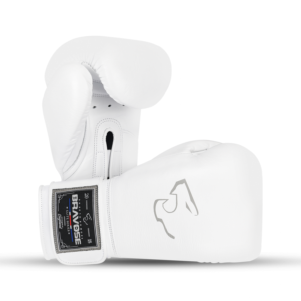 Elite Pro 2.0 Velcro Boxing Gloves - White Grey