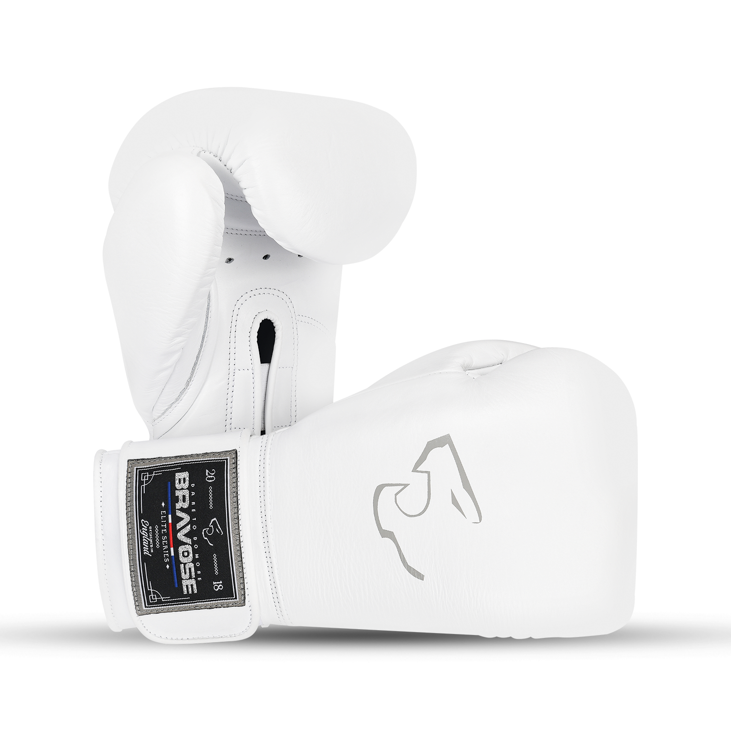 Elite Pro 2.0 Velcro Boxing Gloves - White Grey