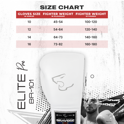Elite Pro 2.0 Lace Boxing Gloves - White Grey