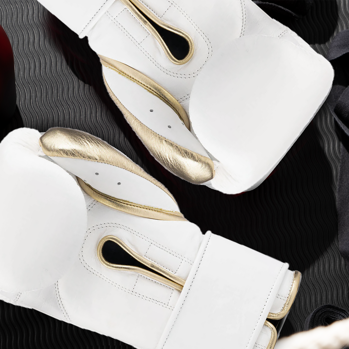 Elite Pro 2.0 Velcro Boxing Gloves - White Gold