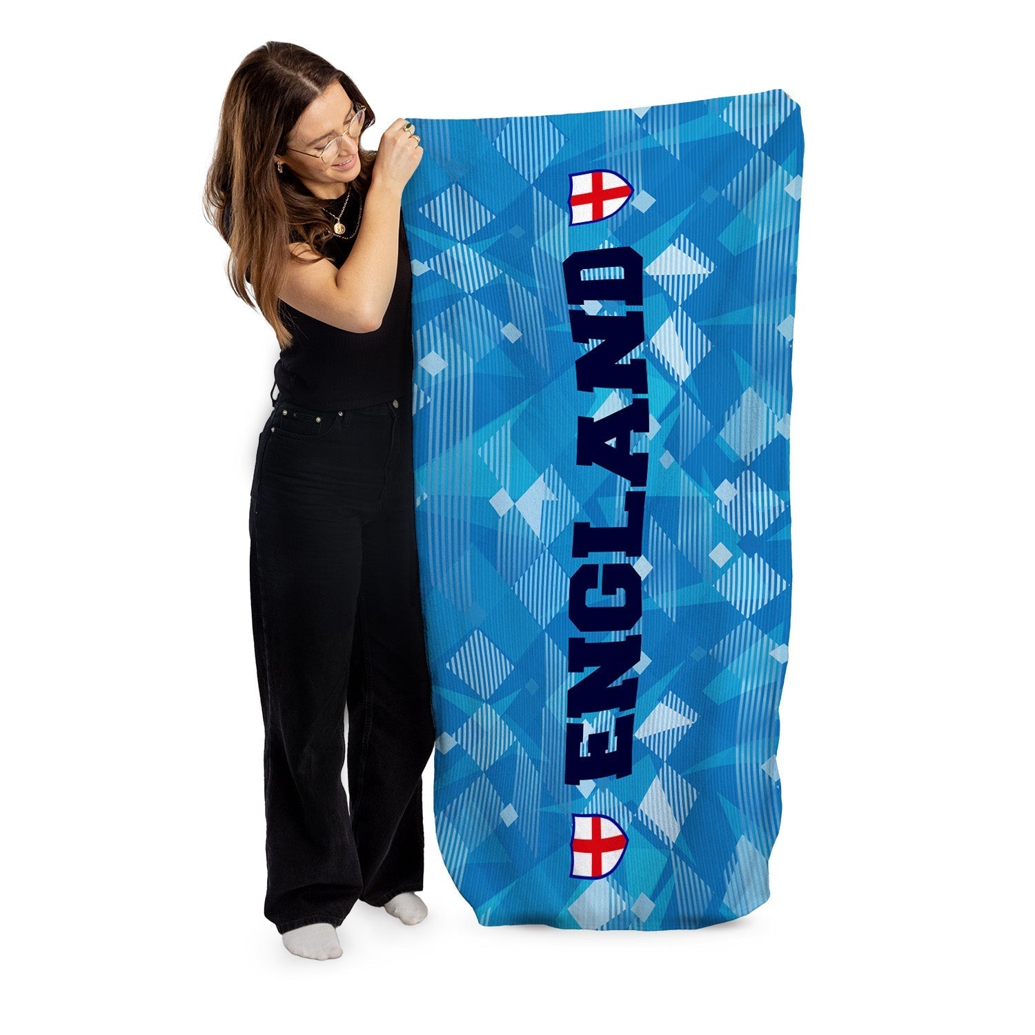 England 1990 3RD Shirt - WC26 - Retro Beach Towel - 150cm x 75cm