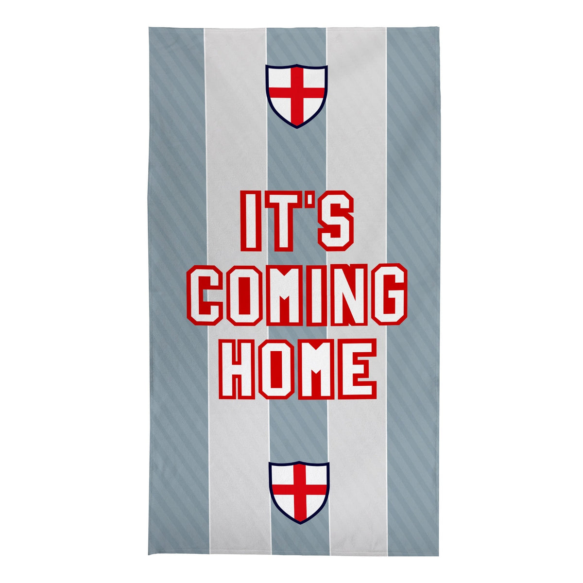 England Grey Stripe - WC26 - Retro Beach Towel - 150cm x 75cm