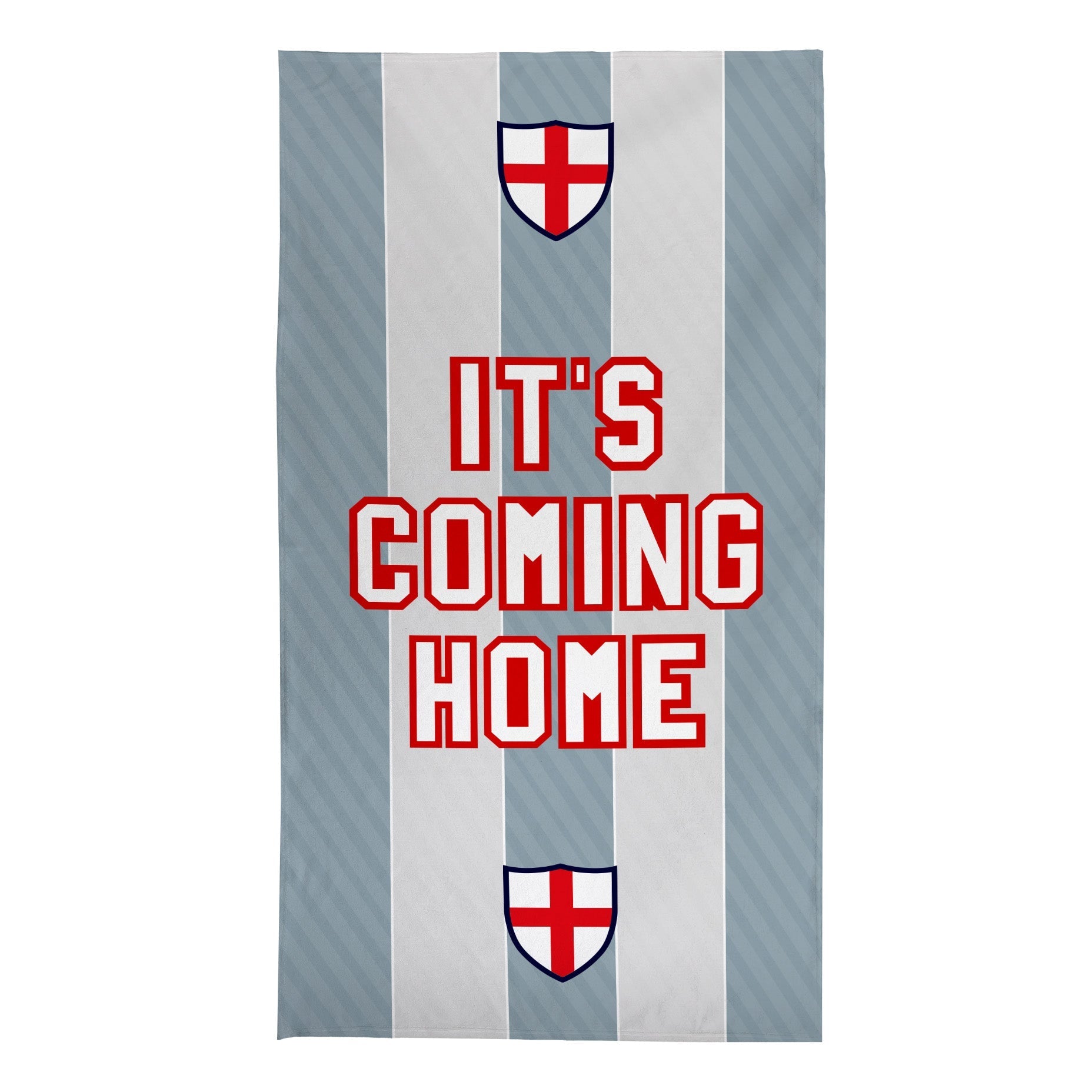 England Grey Stripe - WC26 - Retro Beach Towel - 150cm x 75cm