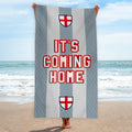 England Grey Stripe - WC26 - Retro Beach Towel - 150cm x 75cm