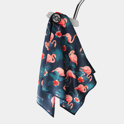 Flamingo Magnetic Golf Towel