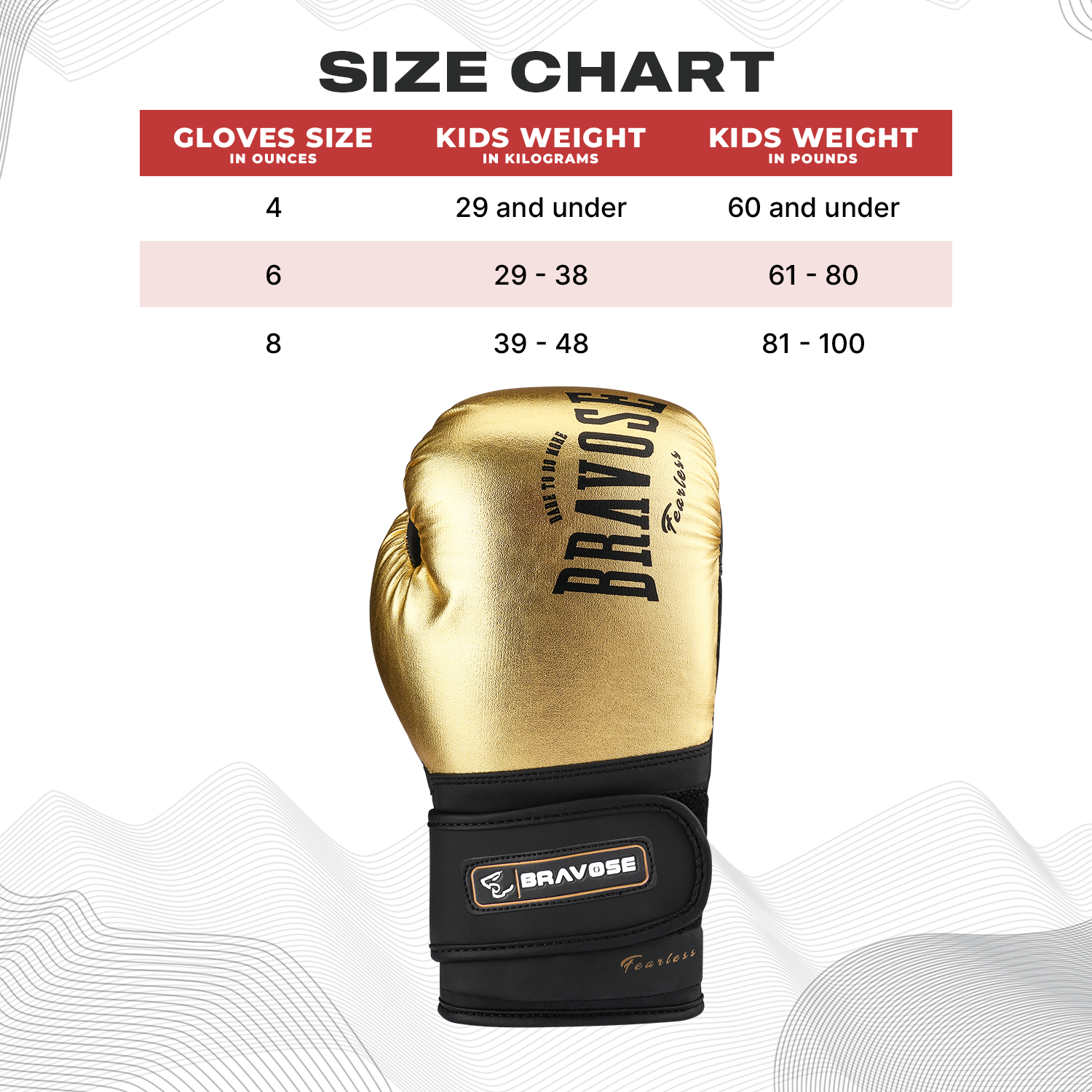 Fearless Gold Junior Boxing Gloves