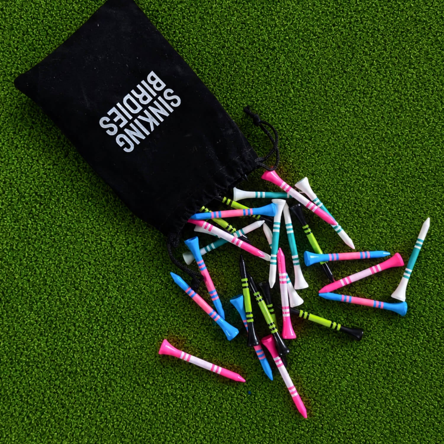 40 Bamboo Golf Tees - Mix