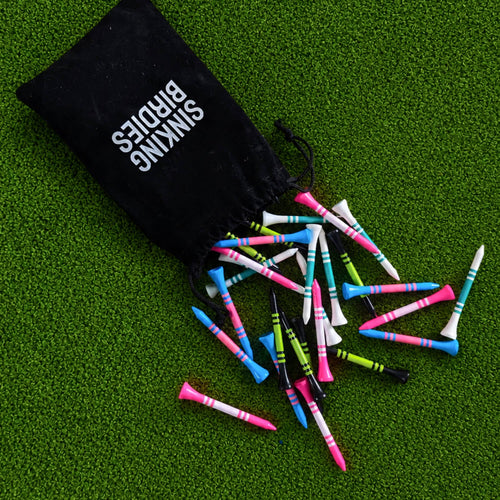 40 Bamboo Golf Tees - Mix