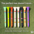 Not A Castle Tee-Mixed Sample Bag-70mm Premium Bamboo Golf Tee With Orange, Pink, Blue & Red Castle Tee Height Indicators -10 Pack