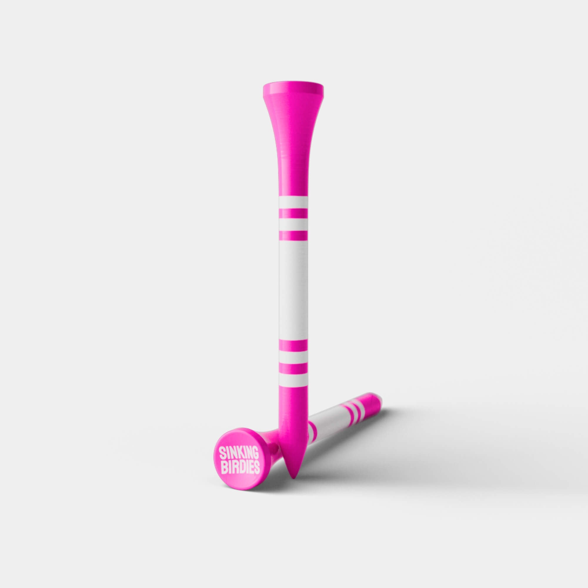 40 Bamboo Golf Tees - Neon Pink/White