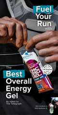 POS Vinyl Banner - with Eyelets Clear Sticky Hooks - Fuel Your Run Best Overall Gel 137cm x 70cm