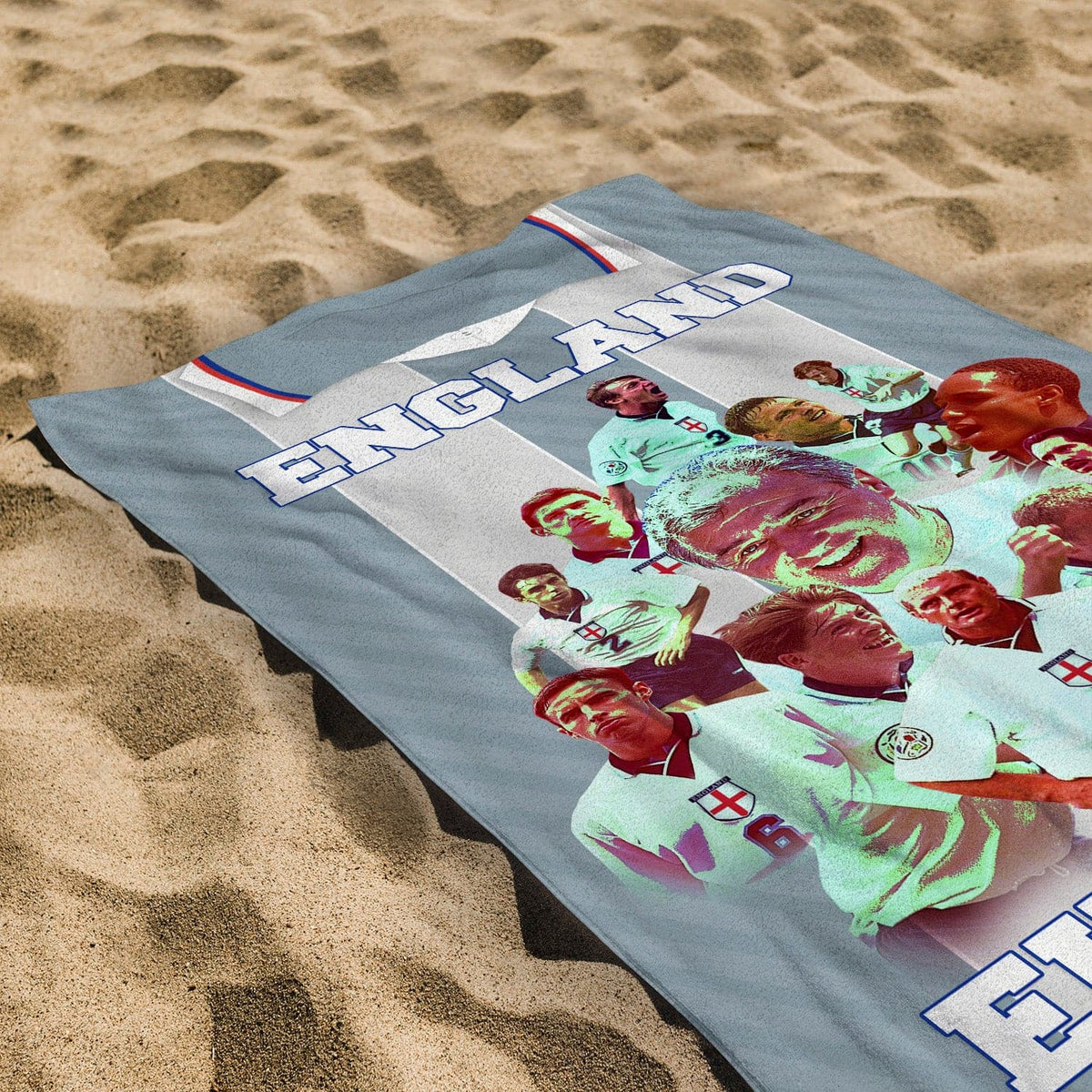 Football Art England Euro 1996 Beach Towel - 150cm x 75cm