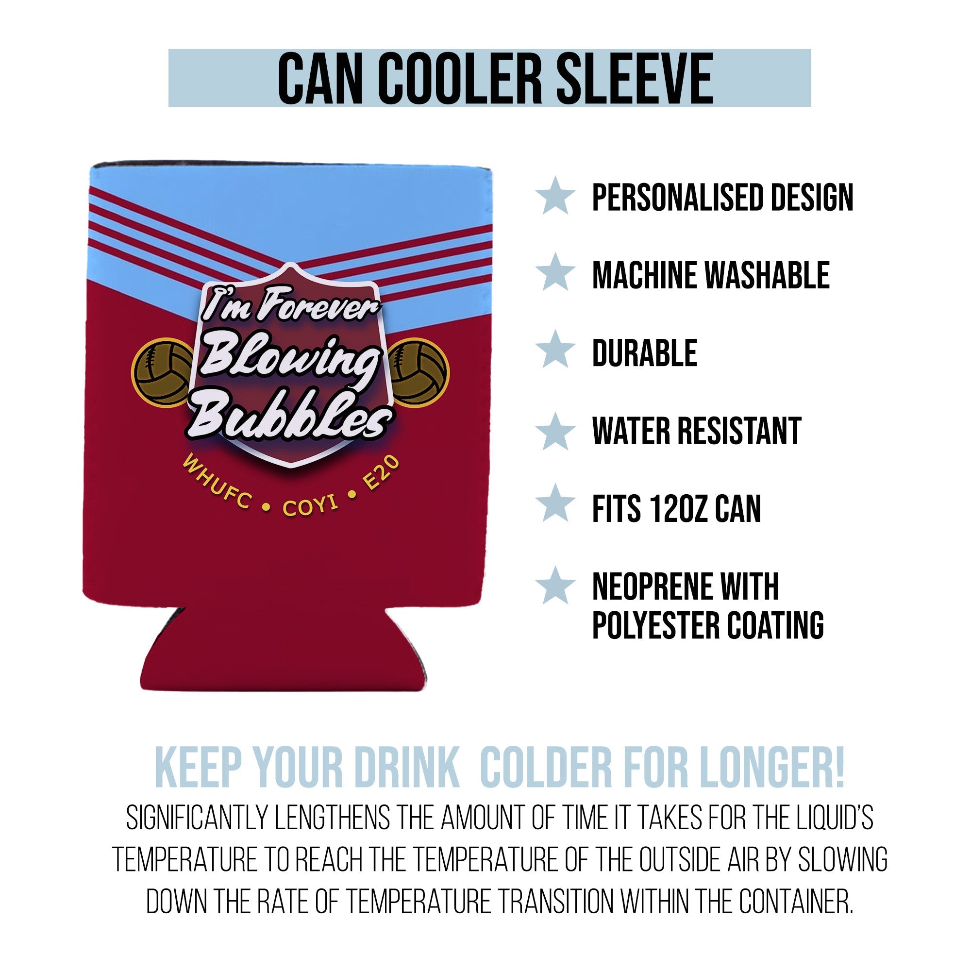 West Ham Bubbles - Football Legends - Can Cooler