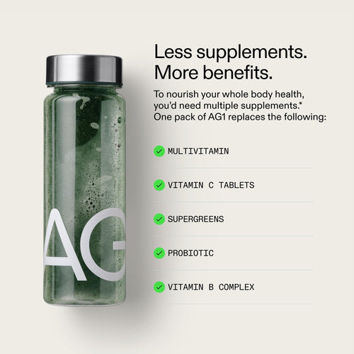 AG1 Greens Powder Refill Pouch – 75 Vitamins, Multivitamin & Probiotic | Gut Health