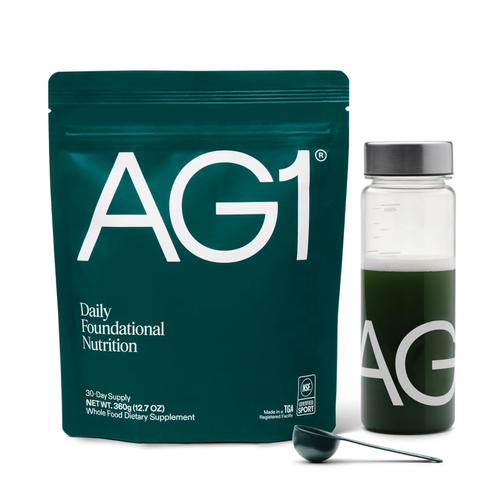 AG1 Greens Powder Supplement – Gut Health, Multivitamin & Probiotic | Gluten Free, Vegan, Keto