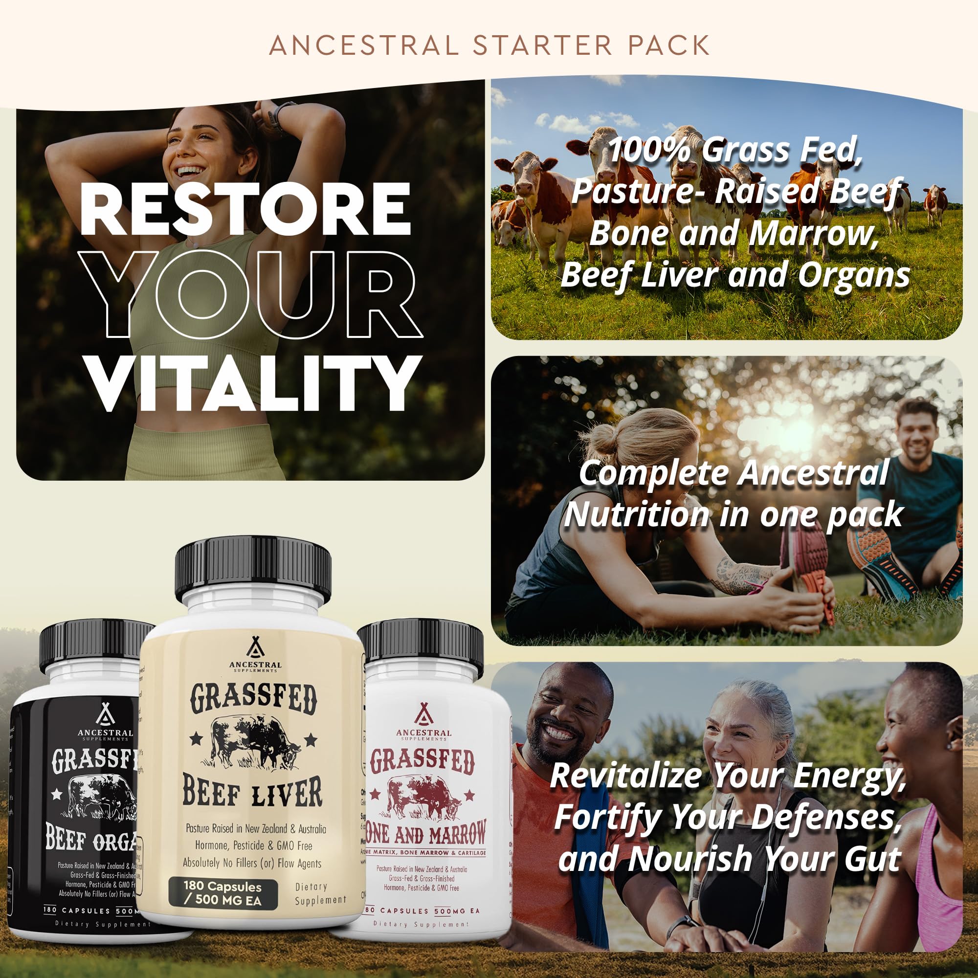 Ancestral Beef Organs Stack Variation – Organs Starter Pack | Ancestral Supplements