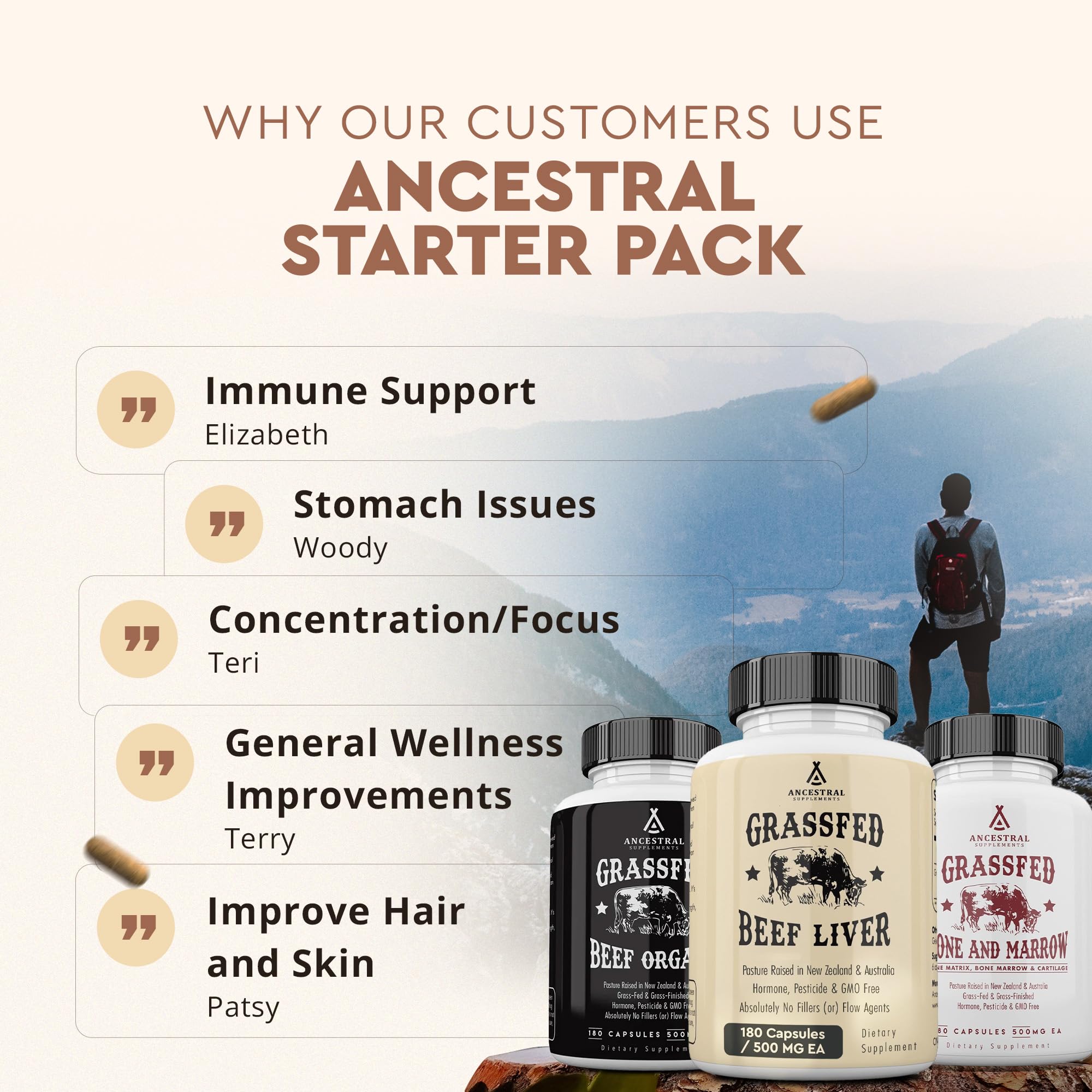 Ancestral Beef Organs Stack Variation – Organs Starter Pack | Ancestral Supplements