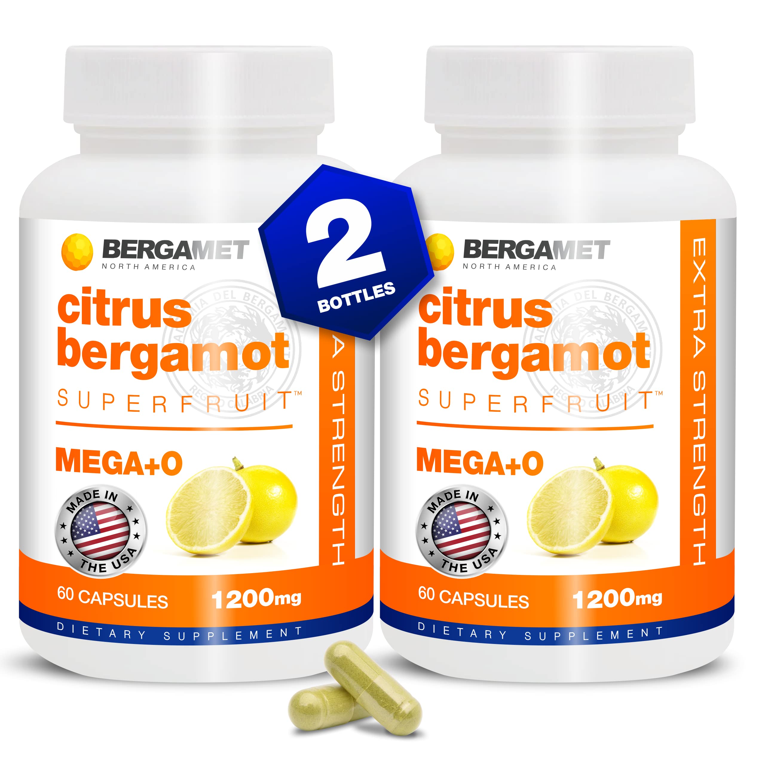 BergaMet Citrus Bergamot Supplement | 170:1 Extract, 1200mg per Serving, 80% Polyphenols