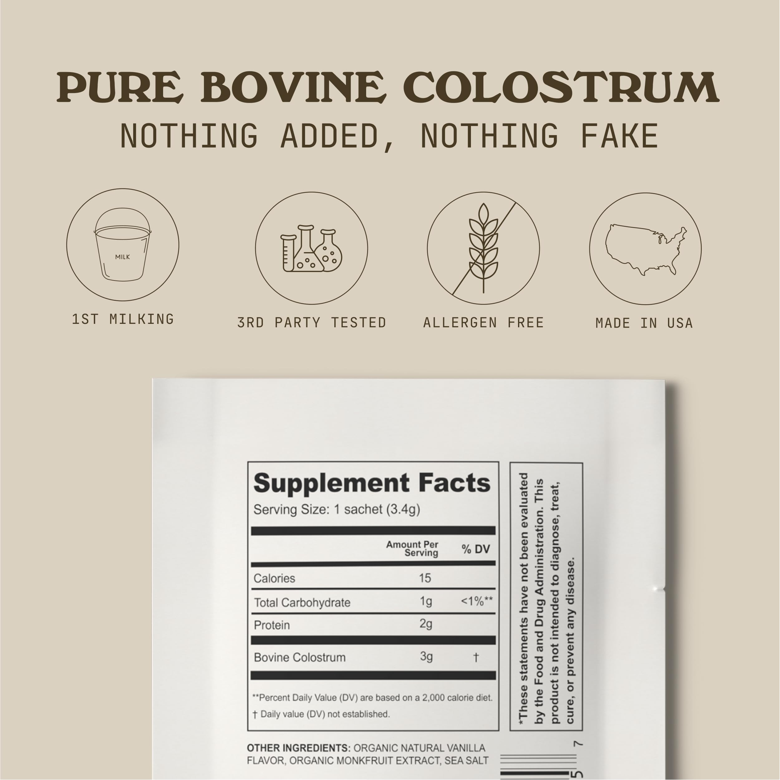 Cowboy Colostrum Powder – First Day Milking, Grass-Fed Bovine Colostrum, Unflavored, 40 Servings