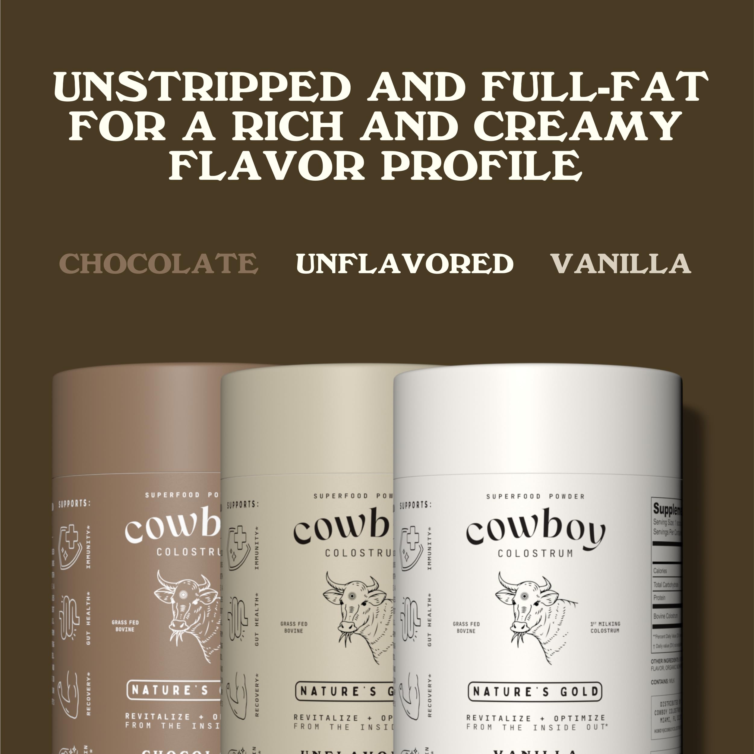 Cowboy Colostrum Powder – First Day Milking, Grass-Fed Bovine Colostrum, Unflavored, 40 Servings