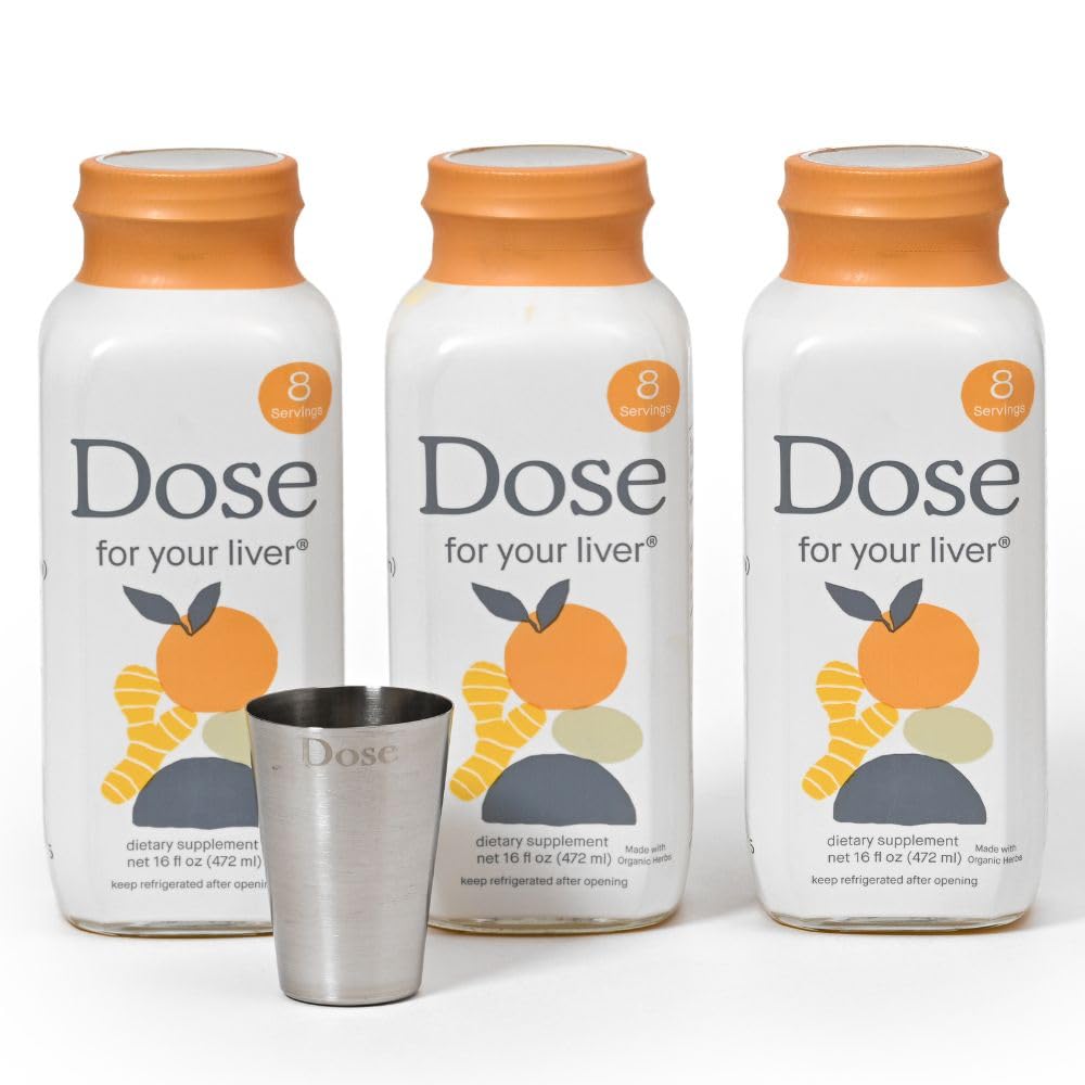 DOSE Liver Cleanse Detox & Repair - Organic Milk Thistle & Turmeric (16oz x3)