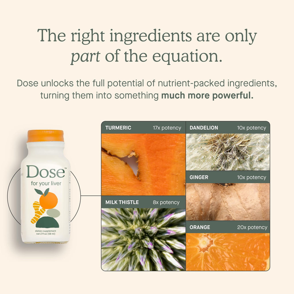DOSE Liver Cleanse Detox & Repair - Organic Milk Thistle & Turmeric (16oz x3)