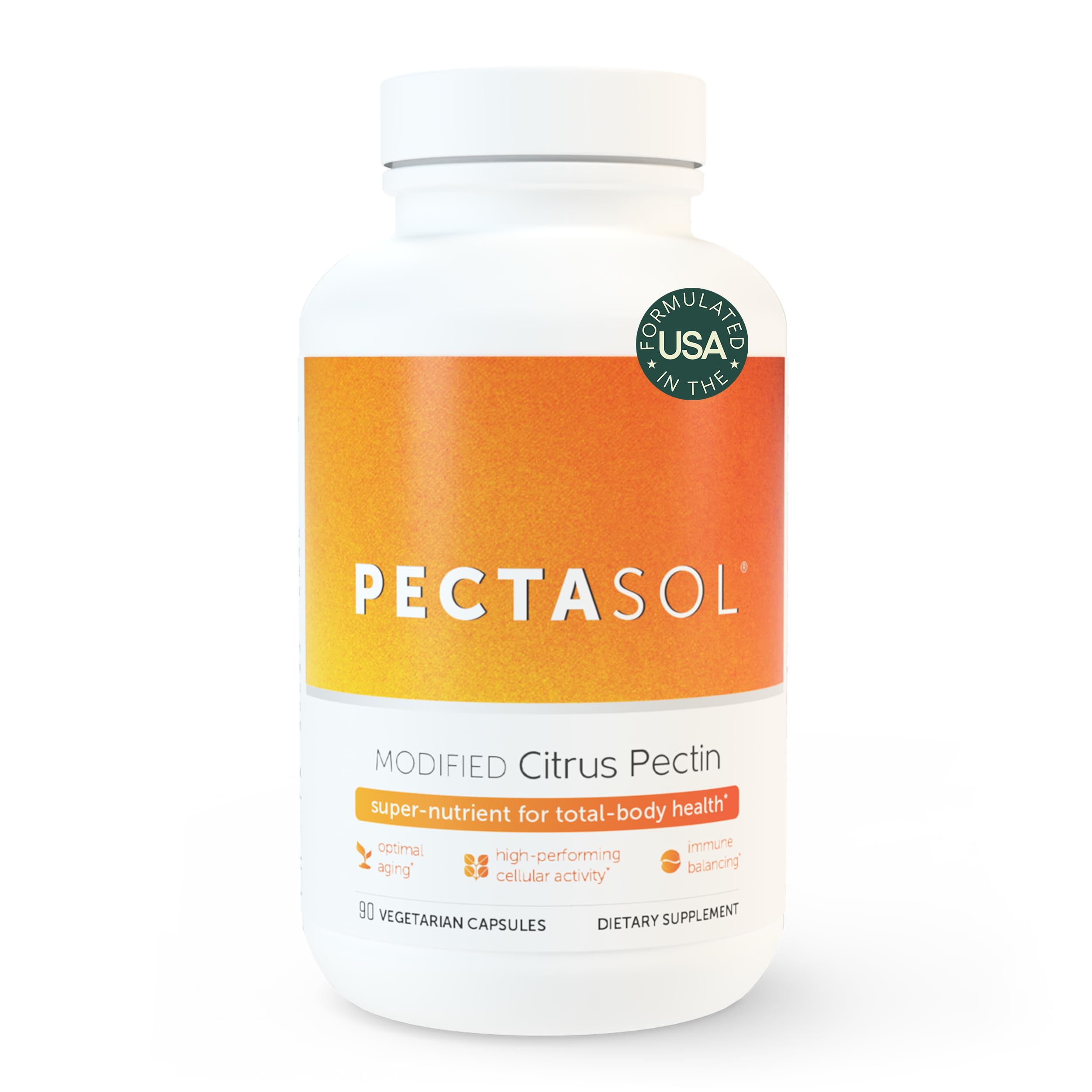 EcoNugenics PectaSol Modified Citrus Pectin – 90 Capsules for Immune & Total-Body Health