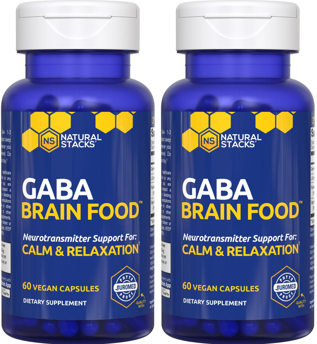 Natural Stacks GABA Brain Food - Calm & Sleep Support, 120 L-Citrulline Capsules