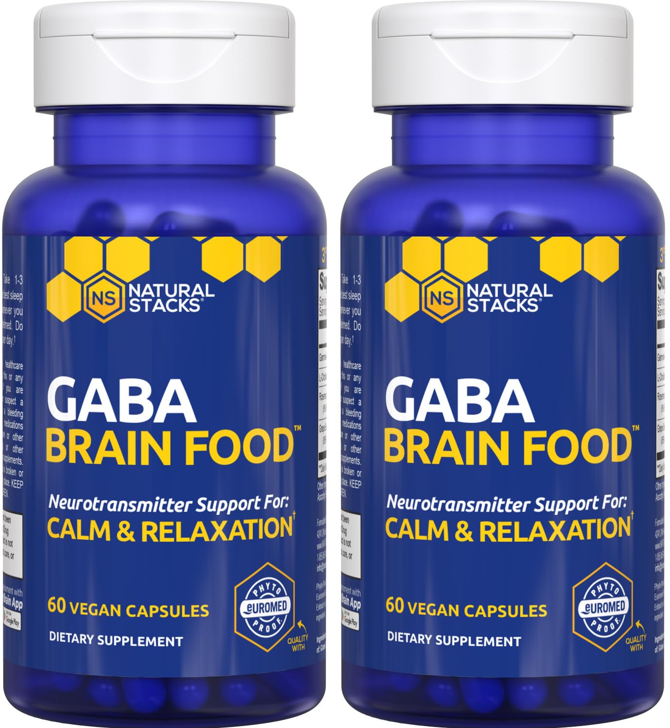 Natural Stacks GABA Brain Food - Calm & Sleep Support, 120 L-Citrulline Capsules