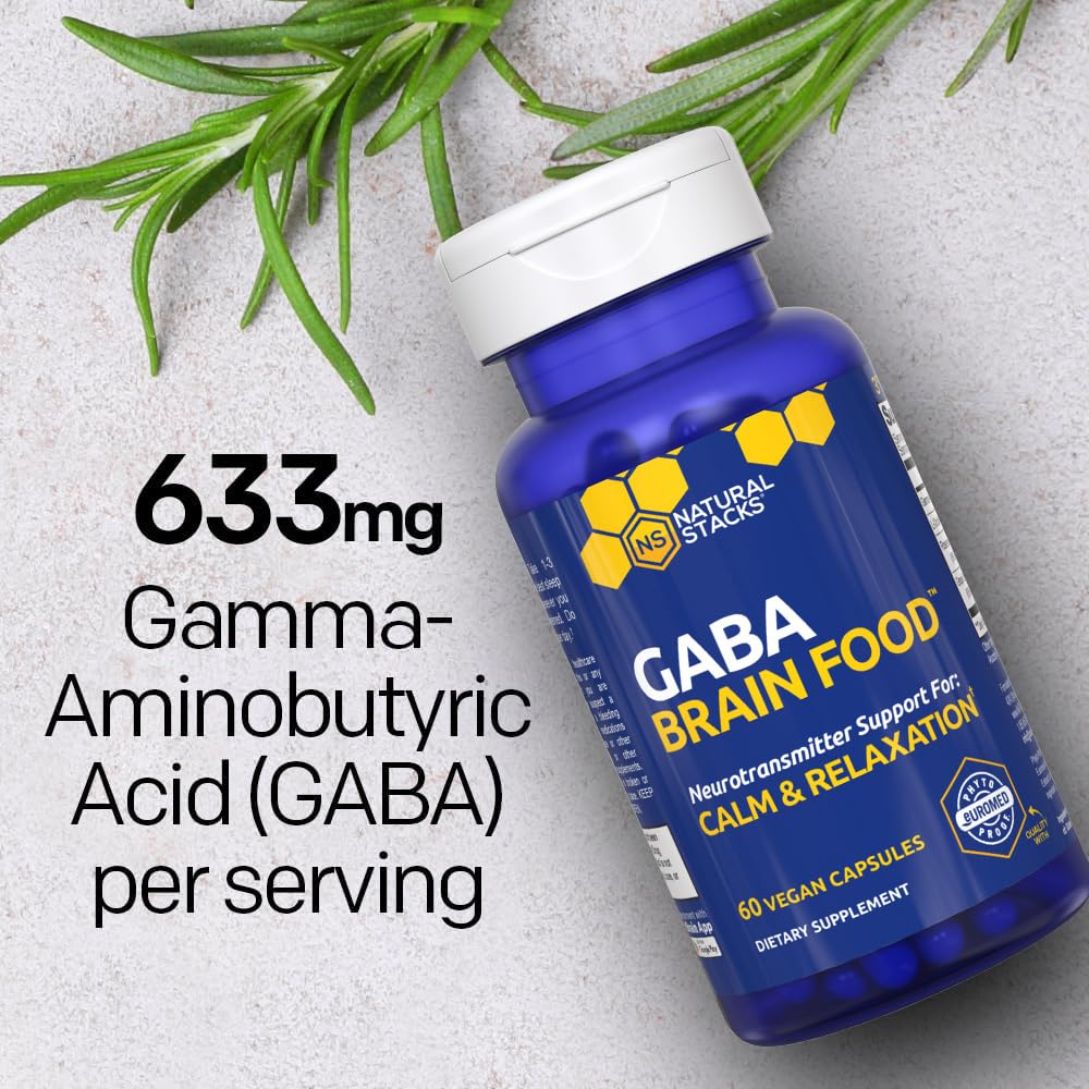 Natural Stacks GABA Brain Food - Calm & Sleep Support, 120 L-Citrulline Capsules