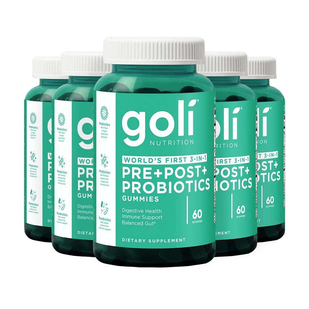 Goli Pre+Post+Probiotics Gummies – 300 Count | Gluten-Free, Vegan, Non-GMO