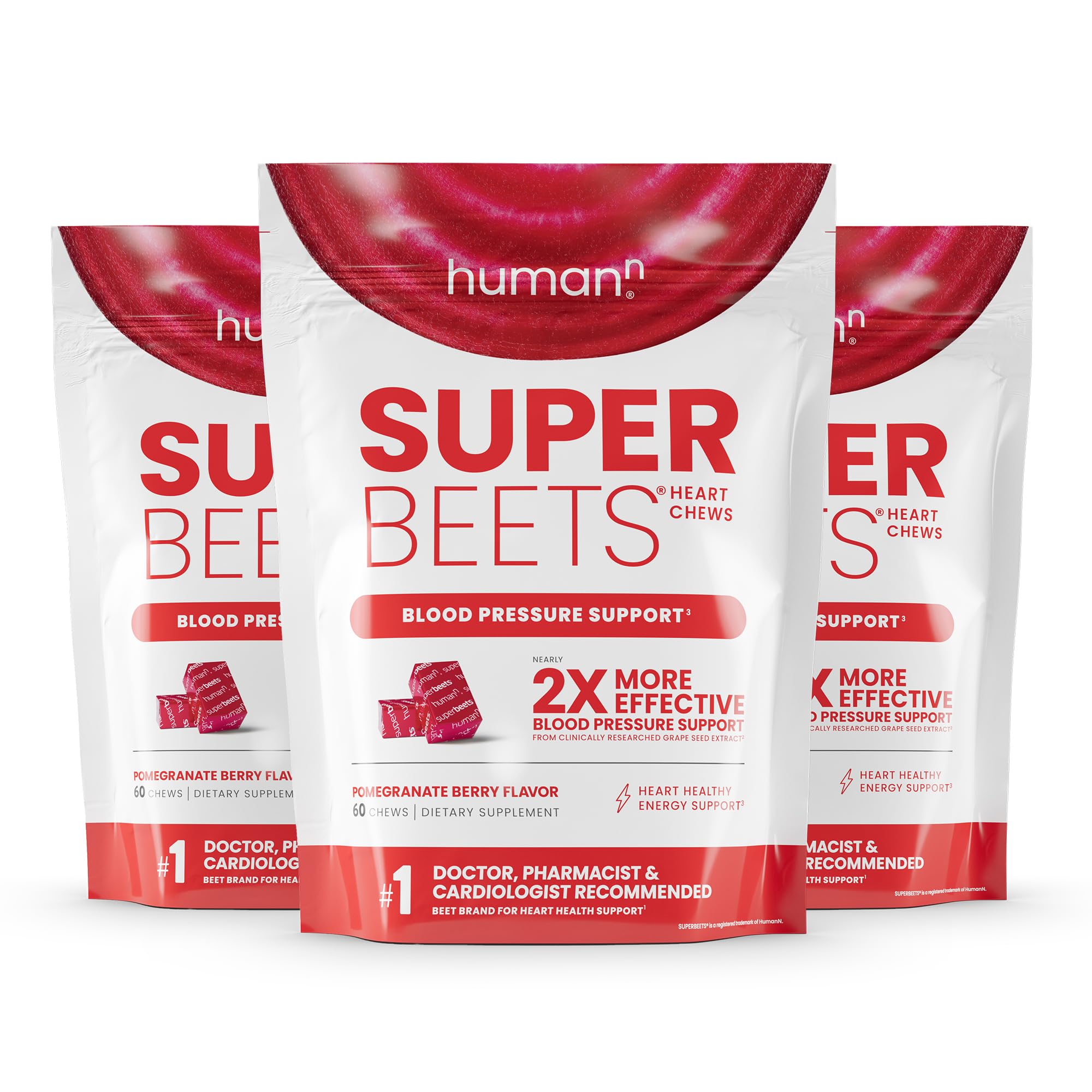 Humann SuperBeets Heart Chews – Nitric Oxide & Blood Pressure Support