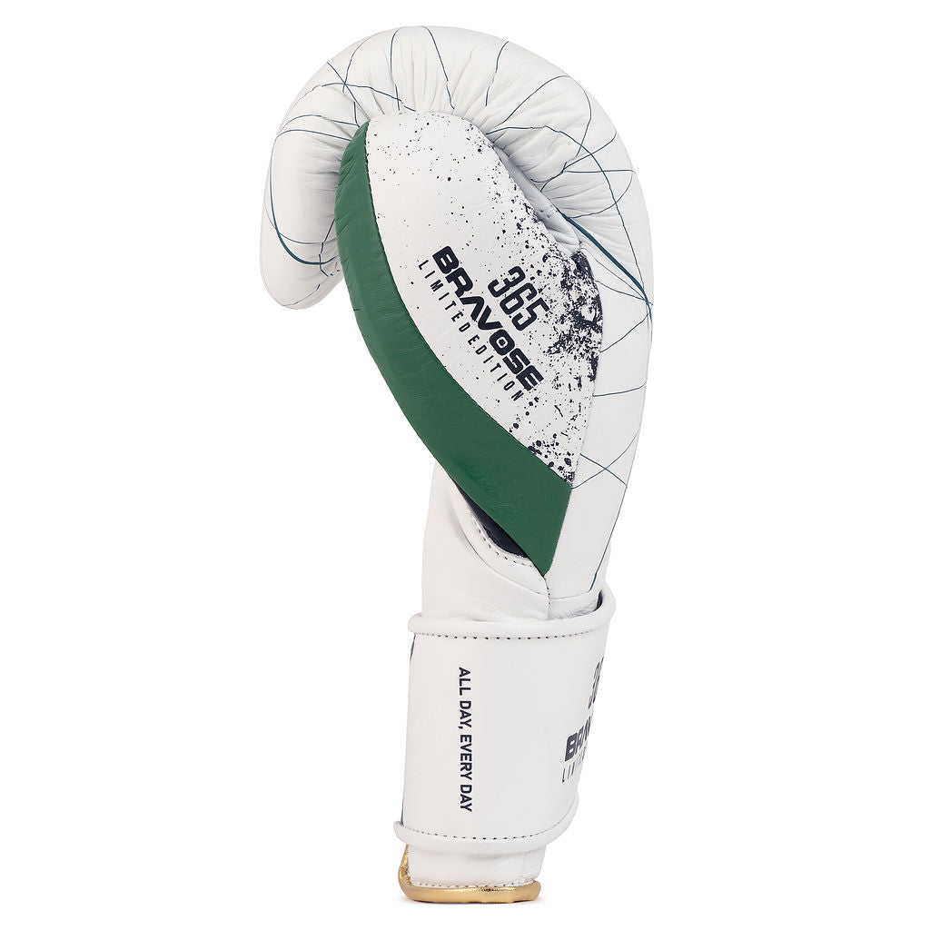 Bravose Limited Edition 16oz Velcro Boxing Gloves – 365 Series White