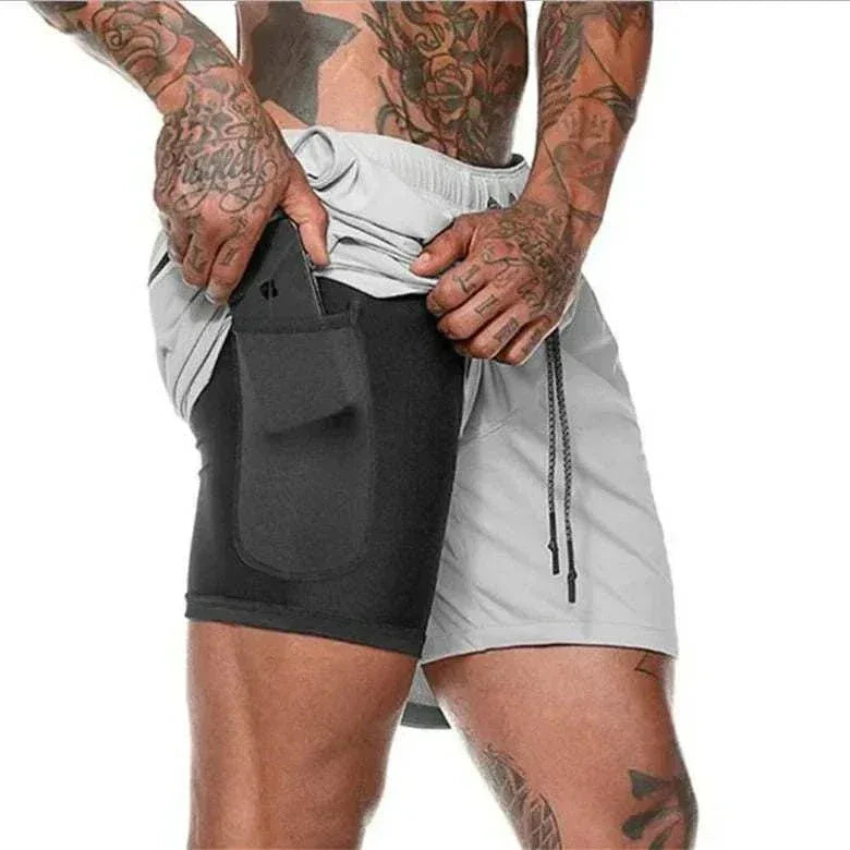 Breathable Gym Shorts for Men - 2 in 1 Lightweight Quick Dry Athletic Shorts with Towel Loop