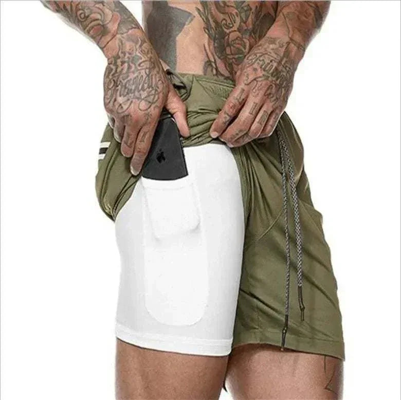 Breathable Gym Shorts for Men - 2 in 1 Lightweight Quick Dry Athletic Shorts with Towel Loop