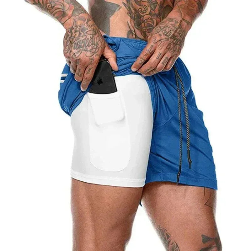 Breathable Gym Shorts for Men - 2 in 1 Lightweight Quick Dry Athletic Shorts with Towel Loop
