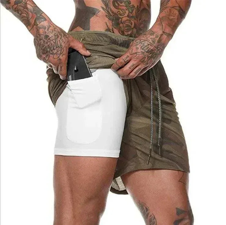 Breathable Gym Shorts for Men - 2 in 1 Lightweight Quick Dry Athletic Shorts with Towel Loop